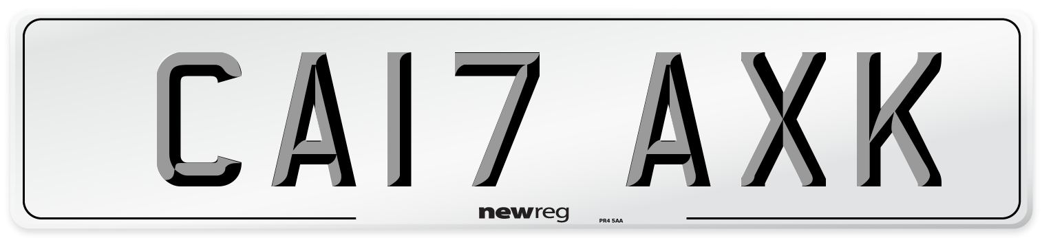 CA17 AXK Number Plate from New Reg